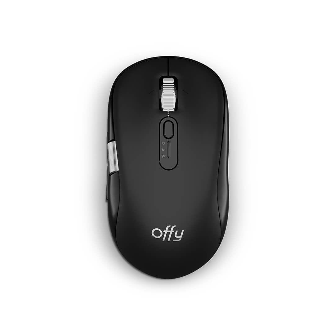 Offy Lexi Souris sans fil Bluetooth 4800 dpi, design compact, batterie rechargeable USB-C 100h, compatible Windows Mac Linux iPad Android