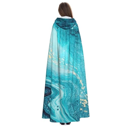 Cape longue marbre bleu pour cosplay, festivals et soirées à thème - 4