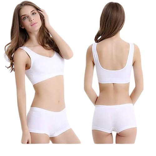 Women's Non-Padded Lingerie Set, White, Includes Bra and Shorts-picture-22