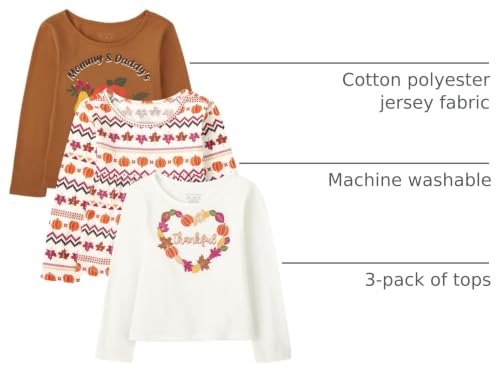 Image of The Children's Place Girls and Toddler Long Sleeve Everyday Casual Knit Shirt