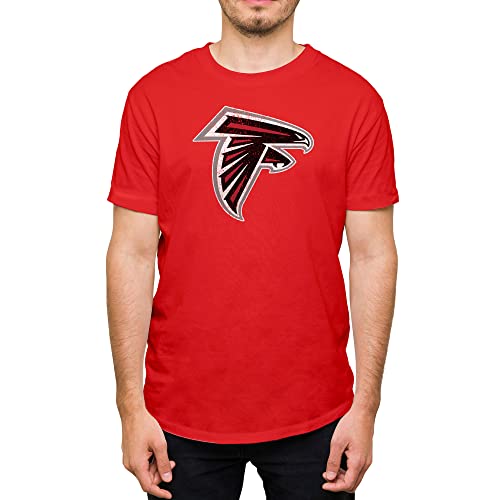 Hybrid Sports NFL - Atlanta Falcons Distressed Team Logo - Mens and Womens Short Sleeve T-Shirt - Size 2 X-Large - Atlanta Falcons - Red