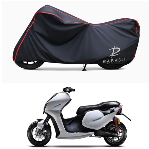Image of Waterproof Bike Body Cover Compatible for | Everve EF1 STD | Taffeta Fabric, Red Piping Design, Bottom Elastic Fit | Dustproof, Sun UV & Rain Protection for All Bikes