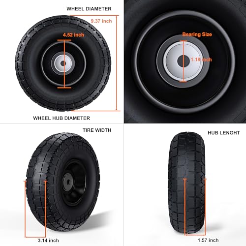 Carretilla para paneles pesada con ruedas sólidas de 10" miniatura 7