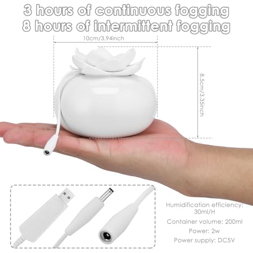 Difusor aromático eléctrico cerámico 200ml Blanco miniatura 3
