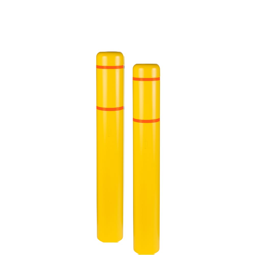 Cache-borne 7 x 52 Pouces, Paquet de 2, Ruban de sécurité BollardGard Jaune-Orange Innoplast
