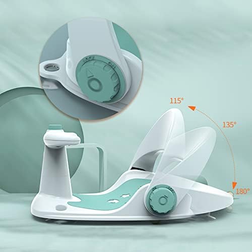 flower frail Baby Bath Seat, Foldable and Fixed Baby Shower Chair, Baby Shower Chair with Suction Cup and Water Spray Design, Ergonomic Baby Seat , Baby Bath Seat for 6-18monthsGreen