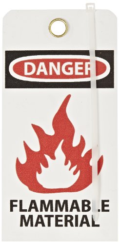 Étiquette de sécurité DANGER INFLAMMABLE NMC RPT71G pour marquage de fûts