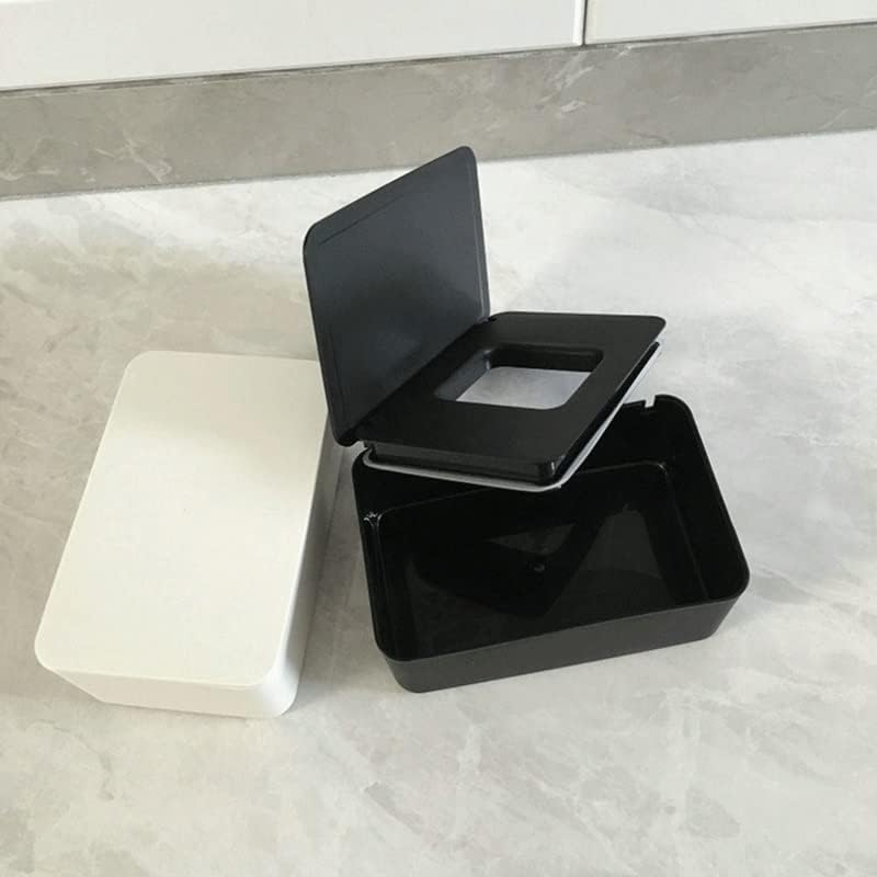 Tissue Box Wet Wipes Dispenser Holder Dry Wet Tissue Paper Case Box Wipes Napkin Storage Box Holder Container (Color : Black Size : 18.5 * 12.2cm) (White 18.5 * 12.2cm) image 5