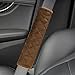 Amooca Soft Auto Seat Belt Cover Seatbelt Shoulder Pad Cushions 2 PCS for a More Comfortable Driving Universal Fit for All Cars and Backpack Brown