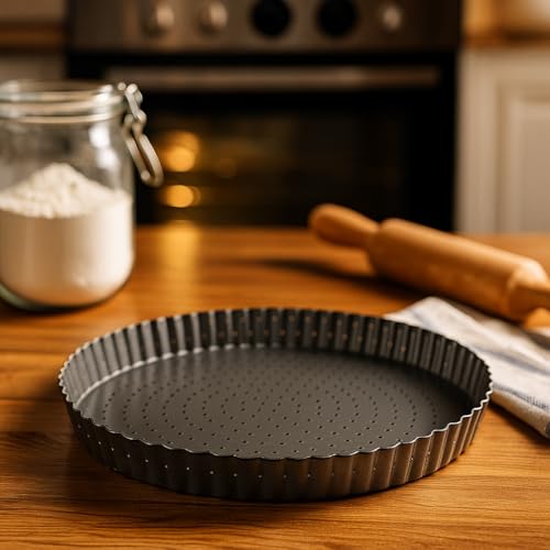 Stampo Crostata Perforato Con Fondo Amovibile - Teglia per Quiche e Crostate - Furba e Removibile - 24 cm - immagine 5