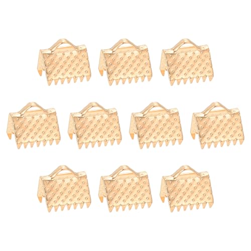 QUARKZMAN 280Pcs Embouts Sertissage Ruban, 8mm Embouts Pincement pour Marque-Pages, Fermoirs d'Extrémité Cordon pour la Fabrication Bracelets Colliers Bijoux...