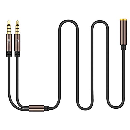 Gasea 1.1m Audio Y Splitter Câble 2 Dual 3.5mm Mâle à 3.5mm Femelle Microphone Y Splitter Jack Stéréo Adaptateur Câble Plaqué Or PC Ordinateur,...