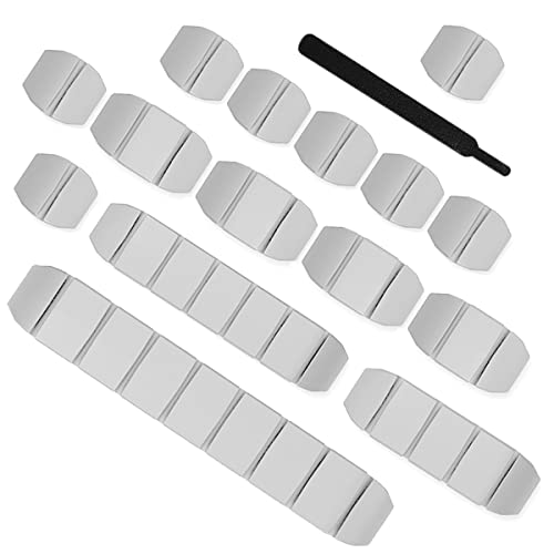 Clips para cables, 15 unidades, organizador de cables de escritorio, clips autoadhesivos para ratón, cable de alimentación, USB, teléfono, PC, oficina y hogar (gris - 15 piezas) Cover