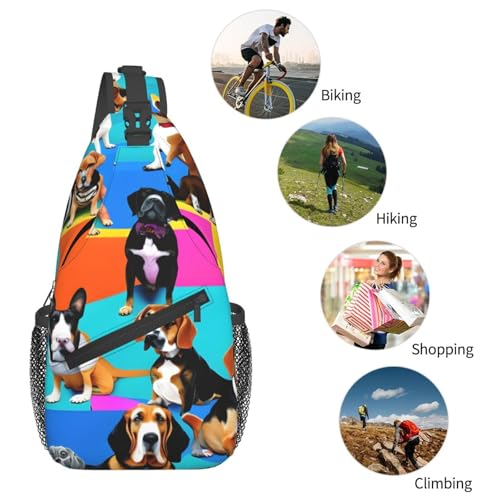Mochila cruzada MYPIKY con estampado de Beagle para deporte y senderismo miniatura 6