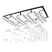 Produktbild Seciie Gläserhalter/Weinglas-Halter - Weinglashalter Wand Chrom - Weingläser Ständer mit 4 Schienen - Gläserschiene - 40×22,5×5,5cm
