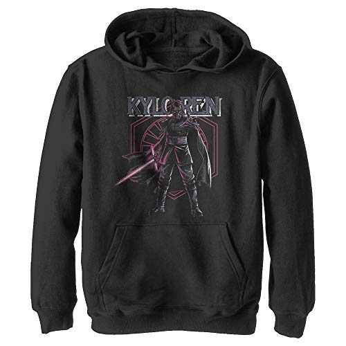 Image of STAR WARS Boy's The Rise of Skywalker Kylo Ren Emblem Pull Over Hoodie, Black, S