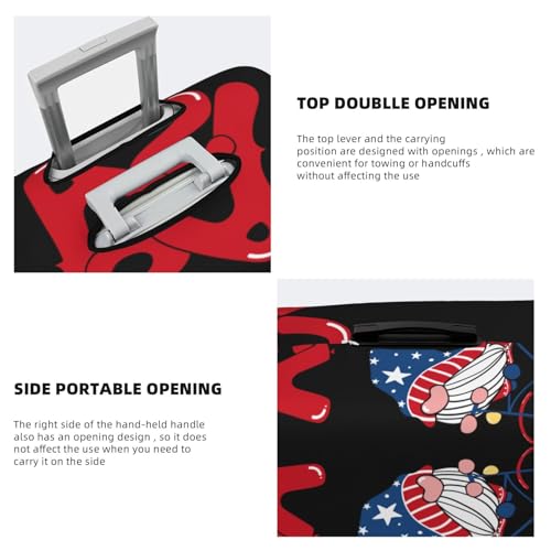 Gnome 4th of July Luggage Cover Washable Elasticated Luggage Covers for Suitcase TSA Approved Stylish Scratch Resistant Luggage Case Protector4