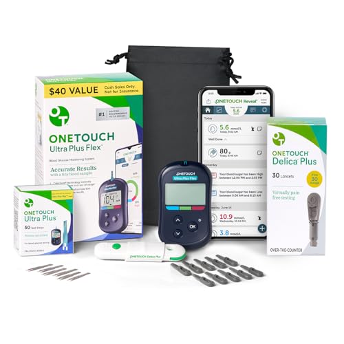 OneTouch Ultra Plus Flex Value Diabetes Testing Kit | Blood Sugar Test Kit Includes 1 Blood Glucose...