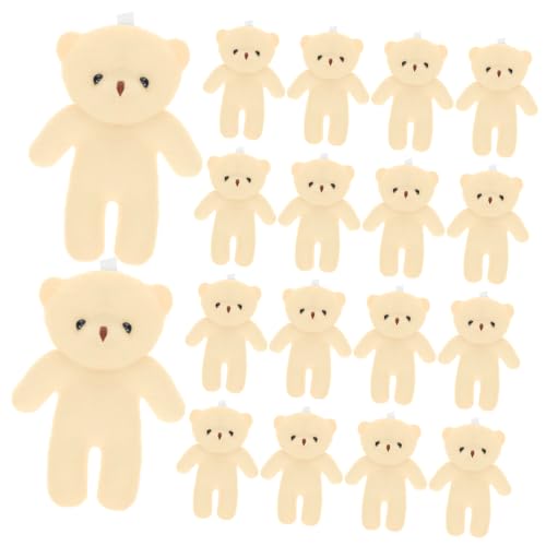 VANZACK 18pcs Mini Bear Pendants Multi-functional Bear Figurines for Home Decor Keychain Adorable Plush Stuffed Animals