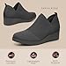 TARYN ROSE Women's Kabe Comfort Wedge Sneaker – Lightweight Knit Upper, Cushioned Footbed, Slip-On Design Dark Grey