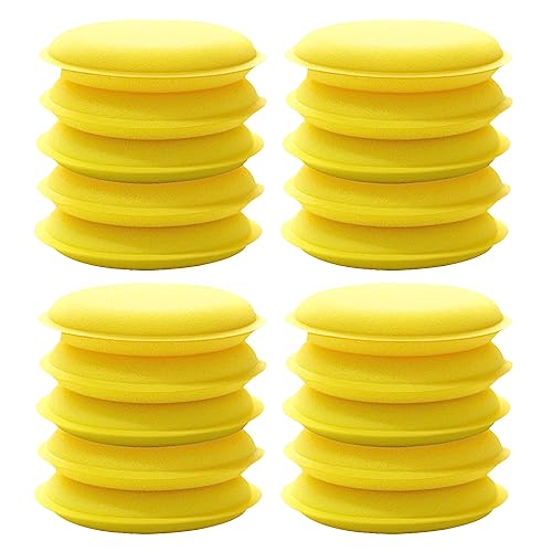 20Pcs Car Round Waxing Polish Wax Foam Sponge Applicator Pads 10cm Sponge Clean Washer Washing Tool Car Clean Wax Foam Sponge