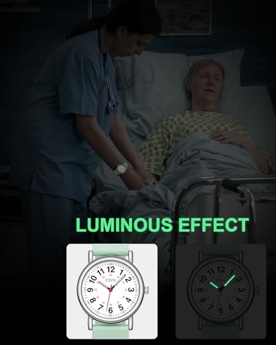 Image of CIVO Nurse Watches for Women Men: Analog Waterproof Watch with Second Hand Easy-Read Dial - Gifts for Nurses Doctors Medical Student