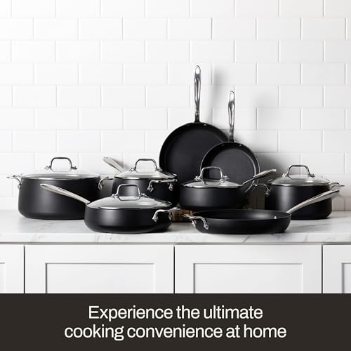 Image of All-Clad HA1 Expert Nonstick, 13-Piece Pots & Pans Set, Induction Ready | Complete nonstick cookware set, Scratch-Resistant Exterior, Dishwasher safe, Oven Safe up to 500F