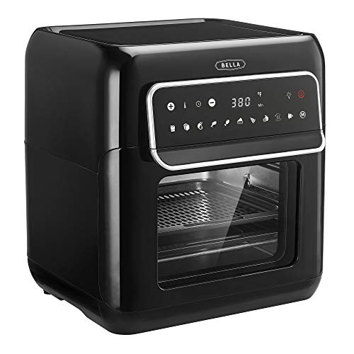 BELLA 10 Liter Air Fryer Oven Dehydrator, Black