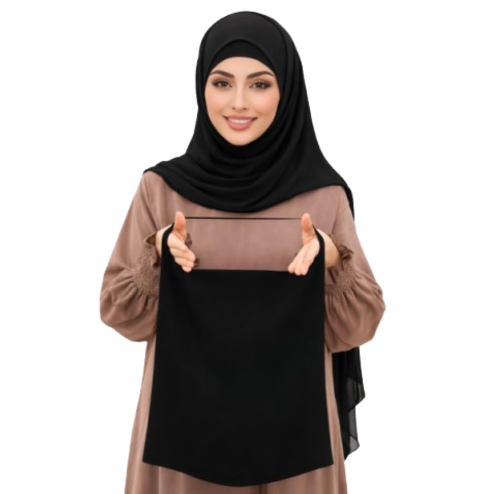 NAJMA Nikab Luxe en Soie de Médine – Voile Intégral Premium pour Femme Musulmane – Finition Haute Couture, Tissu Ultra Doux & Léger – Confort Élégance & Pudeur