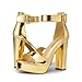 DREAM PAIRS Womens HI-LO High Heel Platform Pump Sandal Orinthia,Size 9.5,Gold-Pat,HI-LO