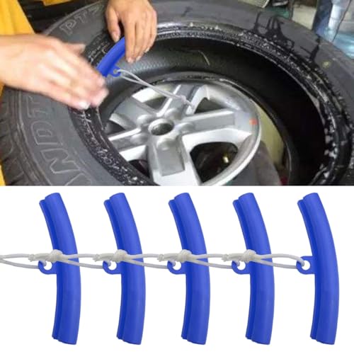 Image of LAINLOY 5PCS Car Tire Changing Rim Protector, Tire Changer Guard Edge Savers, Fixing Tire Rim Protective Cover for Wheel Scratch Prevention, Car Accessories for Motorcycle SUV (Blue)