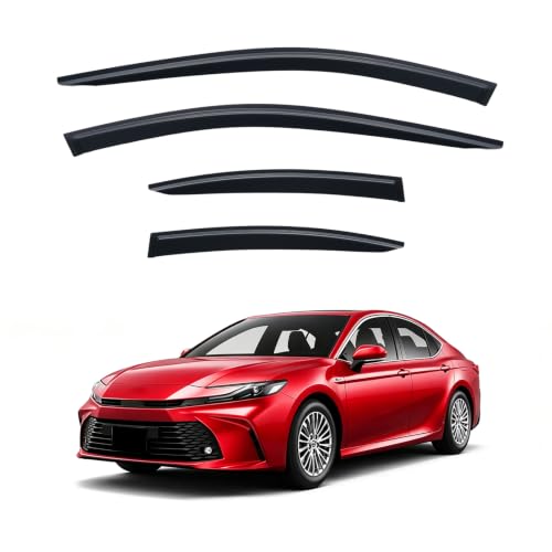 Image of Rain Guards Window Visor for 2025-2026 Toyota Camry Out-Channel | Shields Vent Deflector Shade Wind Dark Smoke 25 26, Tape-On Inside-Mount, 4PCS