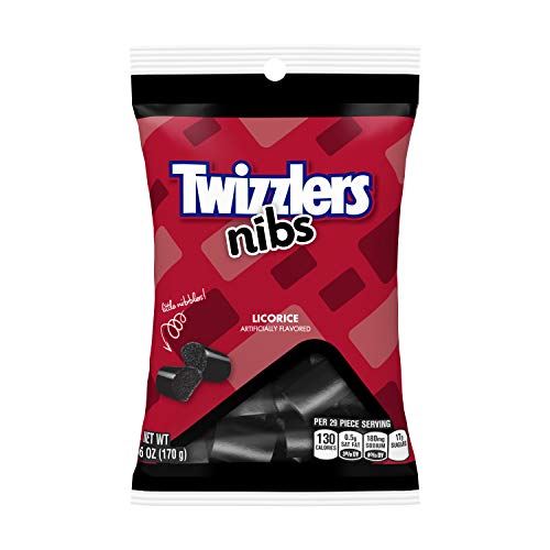 Twizzlers Licorice Candy, Black Licorice Nibs, 6 Ounce (Pack Of 12) & Nibs Cherry Licorice Candy #TOP1