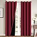 Flamingo P 100% Blackout Curtain Set, Thermal Insulated & Energy Efficiency Window Drapery, Lined Silky Performance, Cardinal Color, Grommet, Set of 2, W52 x L84