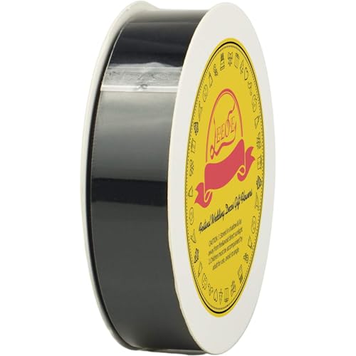 Image of Double Face Black Satin Ribbon 7 /8 inch X 25 Yards Polyester Black Ribbon for Gift Wrapping Very Suitable for Weddings Party Invitation Decorations and More