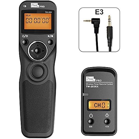Fernauslöser Kompatibel für Canon, PIXEL Kabelfernauslöser Kabellose Fernauslöser Drahtauslöser TW-283 E3 Camcorder-Fernbedienungen Cover