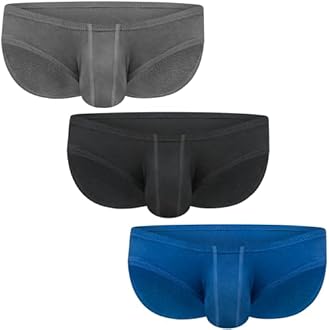 Real Men Ares-Accent Low-Rise Pouch Bikini Brief with ABCD Pouch - 1, 3 & 6 Pack - Waist Size XS - 5XL