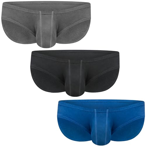 Real Men Ares-Accent Low-Rise Pouch Bikini Brief with ABCD Pouch - 1, 3 & 6 Pack - Waist Size XS - 5XL