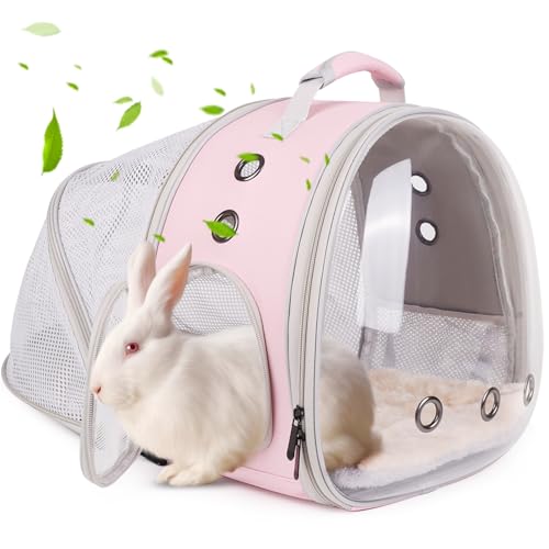 Back Expandable Backpack for Small Animals, Portable Travel Bag Breathable Pet Carrier Cages for Bunny, Guinea Pig, Bearded Dragon, Lizard, Rabbit, Squirrel, Tortoise, Kitten, Sugar Glider