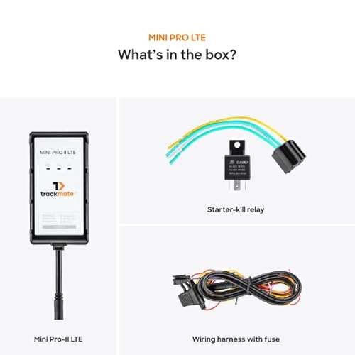 Trackmategps Mini Pro Ii Lte 4G Gps Tracker, Vehicles/Motorcycles, Hardwired, T-Mobile/At&T Coverage. Plans From $9.99/M. No Contract. Relay For Ignition Kill Included. Us Customer Service. #TOP4