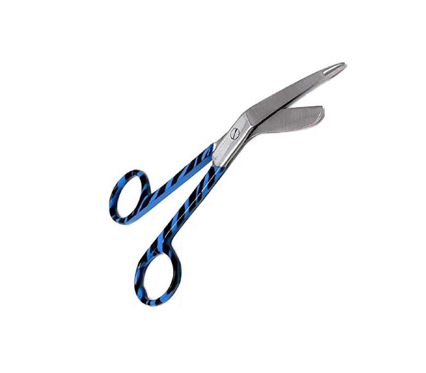 Panther Surgical Blue Stainless Steel 5.5'' Stoma Heavy Duty Trauma Shears Multi Colored Student Nursing Utility Tough Cut First Aid Lister Bandage Scissors Small All Purpose Scissors (Blue)