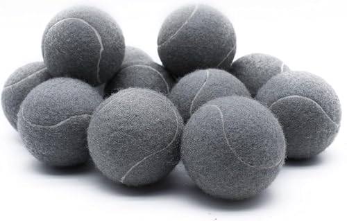 Image of Tennis Balls, Magicorange12 Pack Advanced Training Tennis Balls Practice Balls, Pet Dog Playing Balls, Come with Mesh Bag for Easy Transport, Good for Beginner Training Ball (Grey)