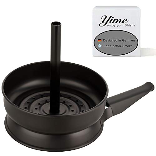 YIME Shisha Tête de cheminée avec poignée en Caoutchouc pour têtes en Silicone, Noir, Basic