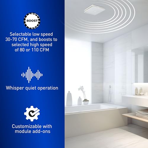 Panasonic FV-0511VKS3S WhisperGreen Select Dual Speed Fan, 30-110 CFM | Customizable Airflow, Designer Grille, ENERGY STAR Certified, Quiet DC Motor - image 5