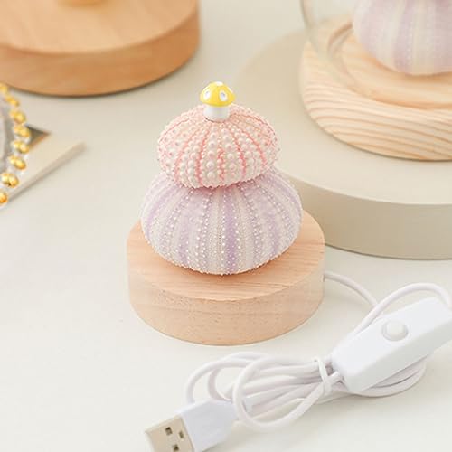Lámpara de noche LED con cuerpo de concha y diseño de hongo miniatura 4