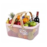 Ymeibe Cesta organizadora de almacenamiento de malla de alambre portátil,