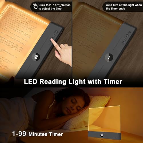 Lampe de lecture LED transparente rechargeable avec 3 couleurs et minuterie - 2