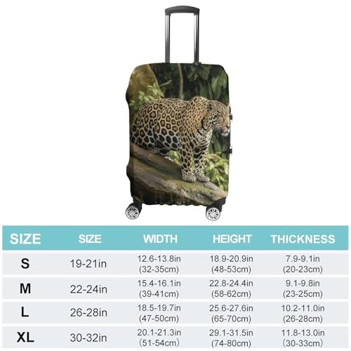 Cat on Tree Trunk Waterfall Printed Luggage Cover Protector, Fits 18-32 Inch Luggage2