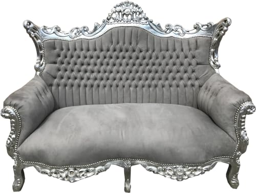 Casa Padrino Baroque Sofá 2 plazas Gris