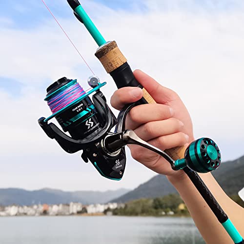 Sougayilang Fishing Rod And Reel Combo, Stainless Steel Guides Fishing Pole With Spinning Reel Combo For Saltwater And Freshwater-Turquoise-5.9Ft & 3000 #TOP6
